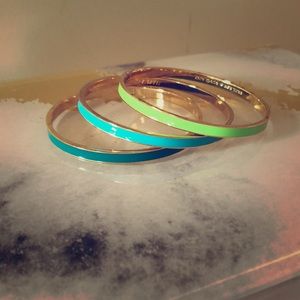 Kate Spade Pop of Color Gold Bangles